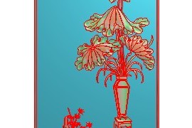 百年好合顶箱柜荷花长