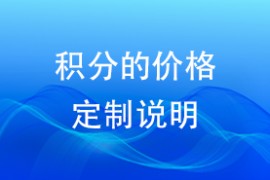 积分的价格定制说明