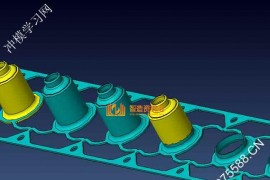 日本马达壳连续拉伸模具+旋切结构图