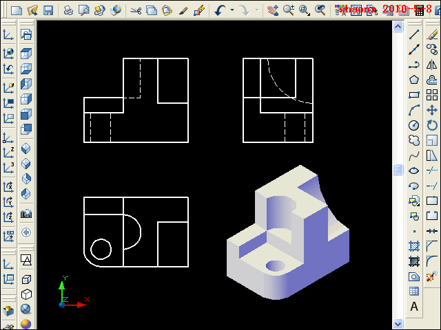AutoCAD平面摄影出三视图_模型里转_2007版本以上(图文教程),三视图,三维,实体,命令,线型,第28张 AutoCAD平面摄影出三视图_模型里转_2007版本以上(图文教程),AutoCAD平面摄影出三视图_模型里转_2007版本以上,三视图,三维,实体,命令,线型,第28张