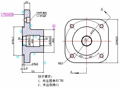 AutoCAD三维建模实例教程-端盖零件建模(图文教程),建模,端盖,三维,教程,零件,第1张 AutoCAD三维建模实例教程-端盖零件建模(图文教程),AutoCAD三维建模实例教程-端盖零件建模,建模,端盖,三维,教程,零件,第1张