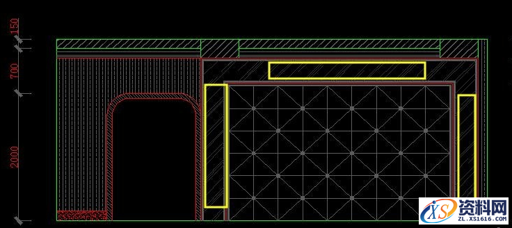 运用AutoCAD绘制电视背景墙的画法教程,画法,绘制,AutoCAD,第14张 运用AutoCAD绘制电视背景墙的画法教程,室内设计CAD教程5:CAD电视背景墙画法,画法,绘制,AutoCAD,第14张