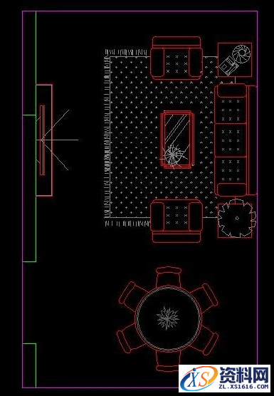 运用AutoCAD绘制电视背景墙的画法教程,画法,绘制,AutoCAD,第4张 运用AutoCAD绘制电视背景墙的画法教程,室内设计CAD教程5:CAD电视背景墙画法,画法,绘制,AutoCAD,第4张