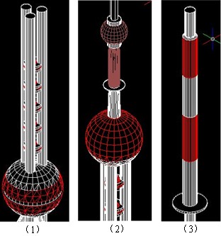 用浩辰CAD绘制东方明珠塔(图文教程),绘制,教程,CAD,第4张 用浩辰CAD绘制东方明珠塔(图文教程),用浩辰CAD绘制东方明珠塔,绘制,教程,CAD,第4张