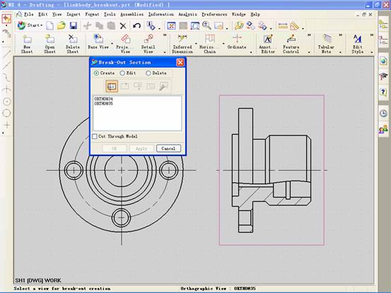 UGNX4.0中如何创建局部剖视图(图文教程),视图,选择,主视图,剖视图,第11张 UGNX4.0中如何创建局部剖视图(图文教程),UGNX4.0中如何创建局部剖视图,视图,选择,主视图,剖视图,第11张