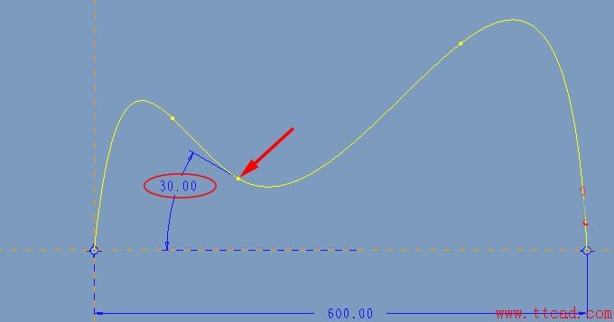 Pro/E软件如何精确控制样条曲线标注尺寸方法,Pro/E样条曲线标注尺寸方法,标注,曲线,半径,第4张