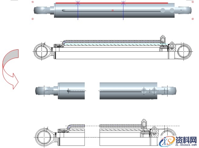 Pro/E工程图教程-(21)摆动缸装配图(图文教程),装配图,教程,第21张 Pro/E工程图教程-(21)摆动缸装配图(图文教程),Pro/E工程图教程-(21)摆动缸装配图,装配图,教程,第21张
