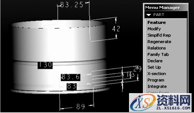 基于ProENGINEER的炮用发射药筒的快速设计(图文教程),建模,菜单,设计,文件,第5张 基于ProENGINEER的炮用发射药筒的快速设计(图文教程),基于ProENGINEER的炮用发射药筒的快速设计,建模,菜单,设计,文件,第5张