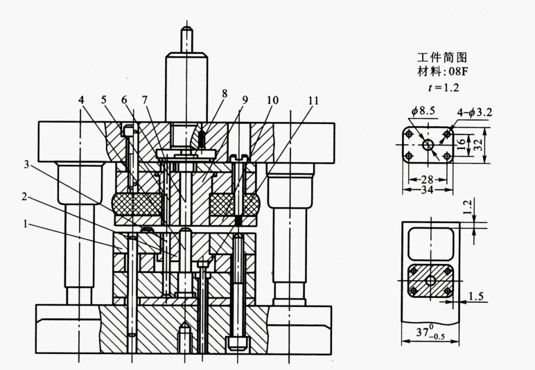 冲裁模具结构设计（图文教程）,冲裁模具结构设计,冲孔,卸料,导板,导正,结构,第7张