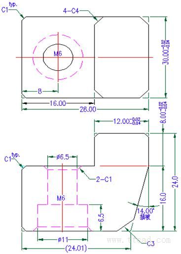 模具制图的标注经验(图文教程),标注,螺丝,主视图,第18张 模具制图的标注经验(图文教程),hgk01,标注,螺丝,主视图,第18张