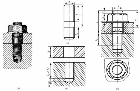 机械制图教程-(6.2)螺纹连接件(图文教程),教程,螺纹,制图,第4张 机械制图教程-(6.2)螺纹连接件(图文教程),机械制图教程-(6.2)螺纹连接件,教程,螺纹,制图,第4张