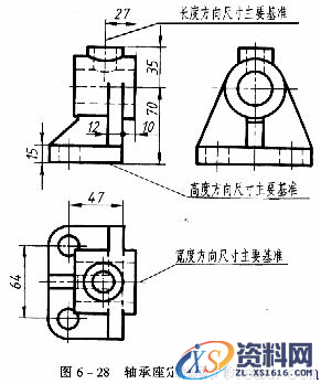 机械制图教程—6-4组合体的尺寸注法(图文教程),尺寸,基准,如图,标注,第9张 机械制图教程—6-4组合体的尺寸注法(图文教程),机械制图教程—6-4组合体的尺寸注法,尺寸,基准,如图,标注,第9张