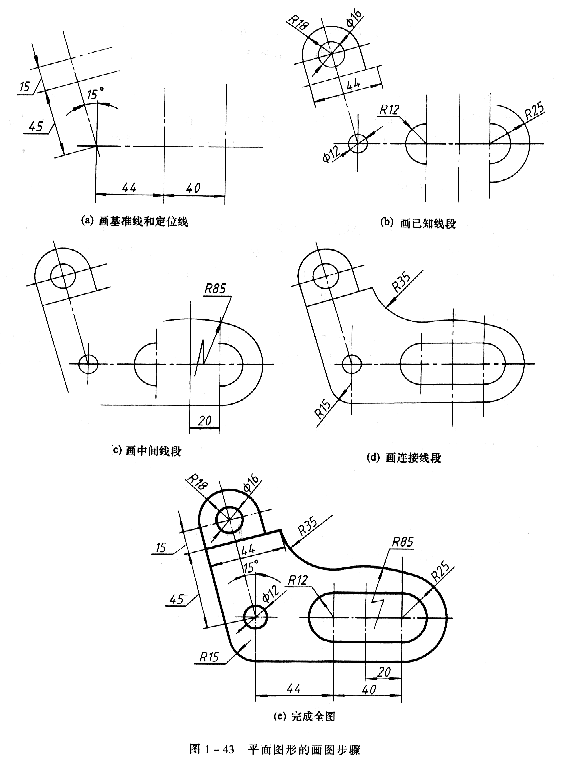 机械制图教程—1-4平面图形的分析与画法(图文教程),尺寸,线段,圆弧,图形,如图,第2张 机械制图教程—1-4平面图形的分析与画法(图文教程),机械制图教程—1-4平面图形的分析与画法,尺寸,线段,圆弧,图形,如图,第2张