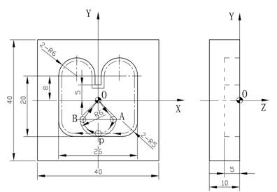 刀具半径补偿加工零件凹槽的内轮廓编程举例(图文教程),半径,第1张 刀具半径补偿加工零件凹槽的内轮廓编程举例(图文教程),刀具半径补偿加工零件凹槽的内轮廓编程举例,半径,第1张