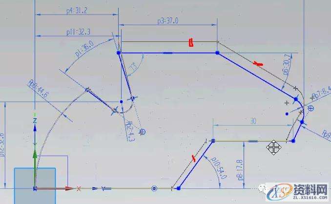 UG编程实例教程——锯齿刀(复杂草图绘制思路),草图,标注,圆弧,绘制,圆心,第13张 UG编程实例教程——锯齿刀(复杂草图绘制思路),草图,标注,圆弧,绘制,圆心,第13张