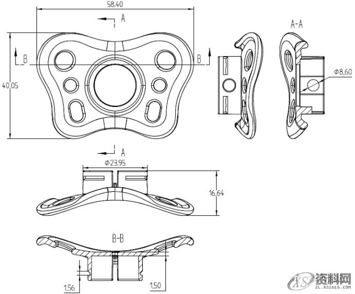 塑胶模具设计:蝶形支架面壳注塑模设计技巧,模具设计,塑胶,第2张 塑胶模具设计:蝶形支架面壳注塑模设计技巧,模具设计,塑胶,第2张