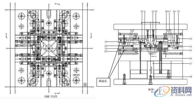 塑胶模具设计之四面抽芯多型腔的设计要点,型腔,模具设计,要点,塑胶,第2张 塑胶模具设计之四面抽芯多型腔的设计要点,型腔,模具设计,要点,塑胶,第2张