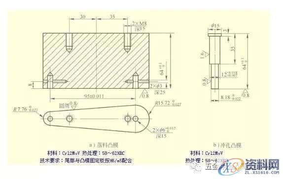 五金汽车模具设计翻孔工艺设计标准及模具设计实例,卸料,导正,模具,冲压,工件,第8张