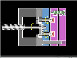模具设计中的各种脱螺纹机构 动画大拆解,模具设计,螺纹,机构,第2张 模具设计中的各种脱螺纹机构 动画大拆解,模具设计中的各种脱螺纹机构 动画大拆解,模具设计,螺纹,机构,第2张