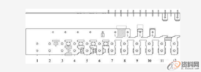 小型多向弯曲件的级进模设计,弯曲,零件,成形,卸料,第4张 小型多向弯曲件的级进模设计,弯曲,零件,成形,卸料,第4张