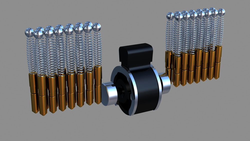 半圆双排珠咔吧锁内部结构3D图解(图文教程),半圆双排珠咔吧锁内部结构3D图解,结构,第9张