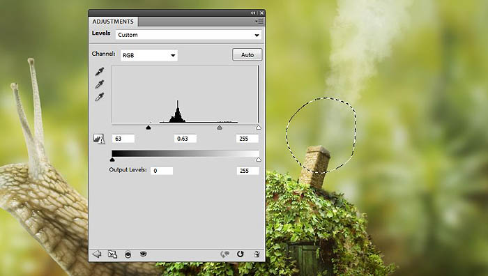 PS合成蜗牛背上的梦幻房子教程(图文教程),选择,直径,形状,第63张 PS合成蜗牛背上的梦幻房子教程(图文教程),PS合成蜗牛背上的梦幻房子教程,选择,直径,形状,第63张