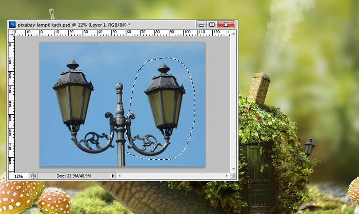 PS合成蜗牛背上的梦幻房子教程(图文教程),选择,直径,形状,第65张 PS合成蜗牛背上的梦幻房子教程(图文教程),PS合成蜗牛背上的梦幻房子教程,选择,直径,形状,第65张