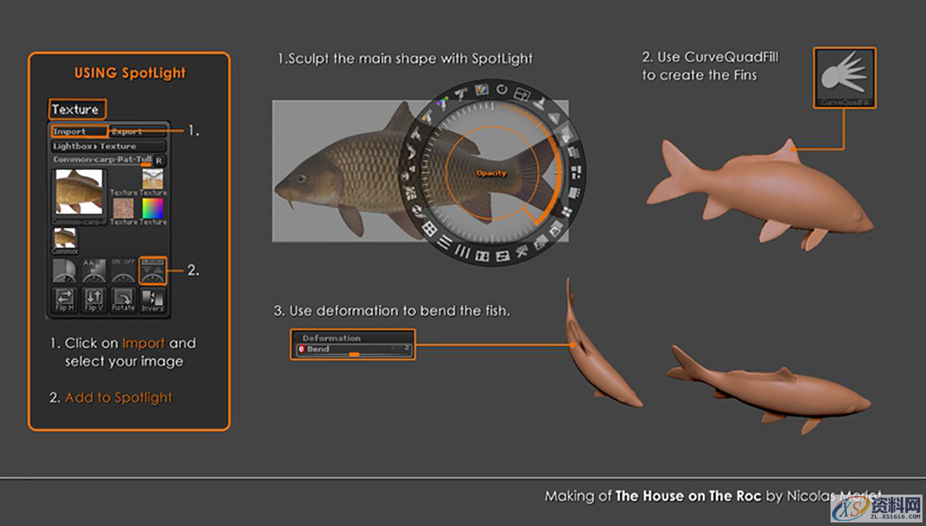 zbrush场景如何建造?一个平平无奇的小房子,技巧如此之多开始步骤一:创建基础网格步骤二:在zbrush中雕刻细节步骤三:制作泡沫步骤四:雕刻鱼步骤五:合成步骤六:纹理和着色步骤七:灯光和BPR通行证步骤八:Photoshop合成,设计,产品,选择,第5张 zbrush场景如何建造?一个平平无奇的小房子,技巧如此之多开始步骤一:创建基础网格步骤二:在zbrush中雕刻细节步骤三:制作泡沫步骤四:雕刻鱼步骤五:合成步骤六:纹理和着色步骤七:灯光和BPR通行证步骤八:Photoshop合成,设计,产品,选择,第5张