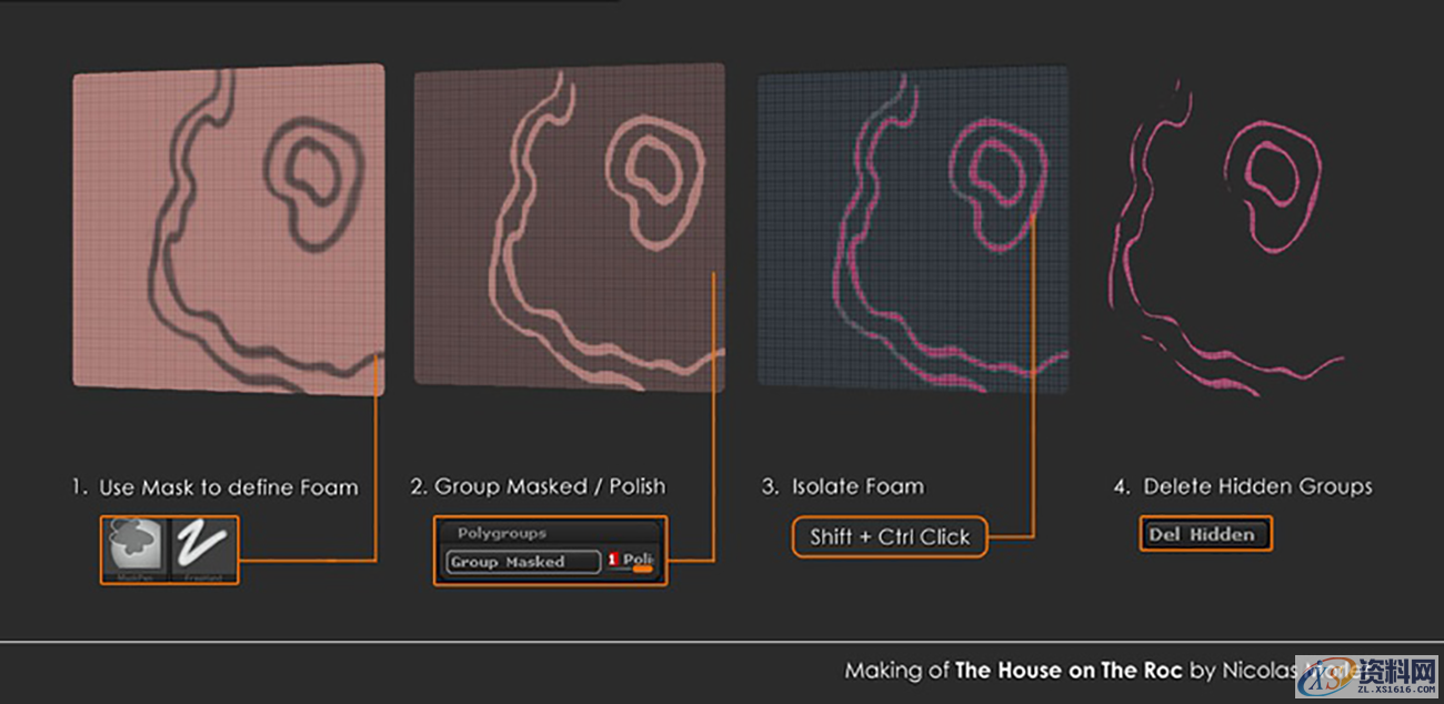 zbrush场景如何建造?一个平平无奇的小房子,技巧如此之多开始步骤一:创建基础网格步骤二:在zbrush中雕刻细节步骤三:制作泡沫步骤四:雕刻鱼步骤五:合成步骤六:纹理和着色步骤七:灯光和BPR通行证步骤八:Photoshop合成,设计,产品,选择,第4张 zbrush场景如何建造?一个平平无奇的小房子,技巧如此之多开始步骤一:创建基础网格步骤二:在zbrush中雕刻细节步骤三:制作泡沫步骤四:雕刻鱼步骤五:合成步骤六:纹理和着色步骤七:灯光和BPR通行证步骤八:Photoshop合成,设计,产品,选择,第4张