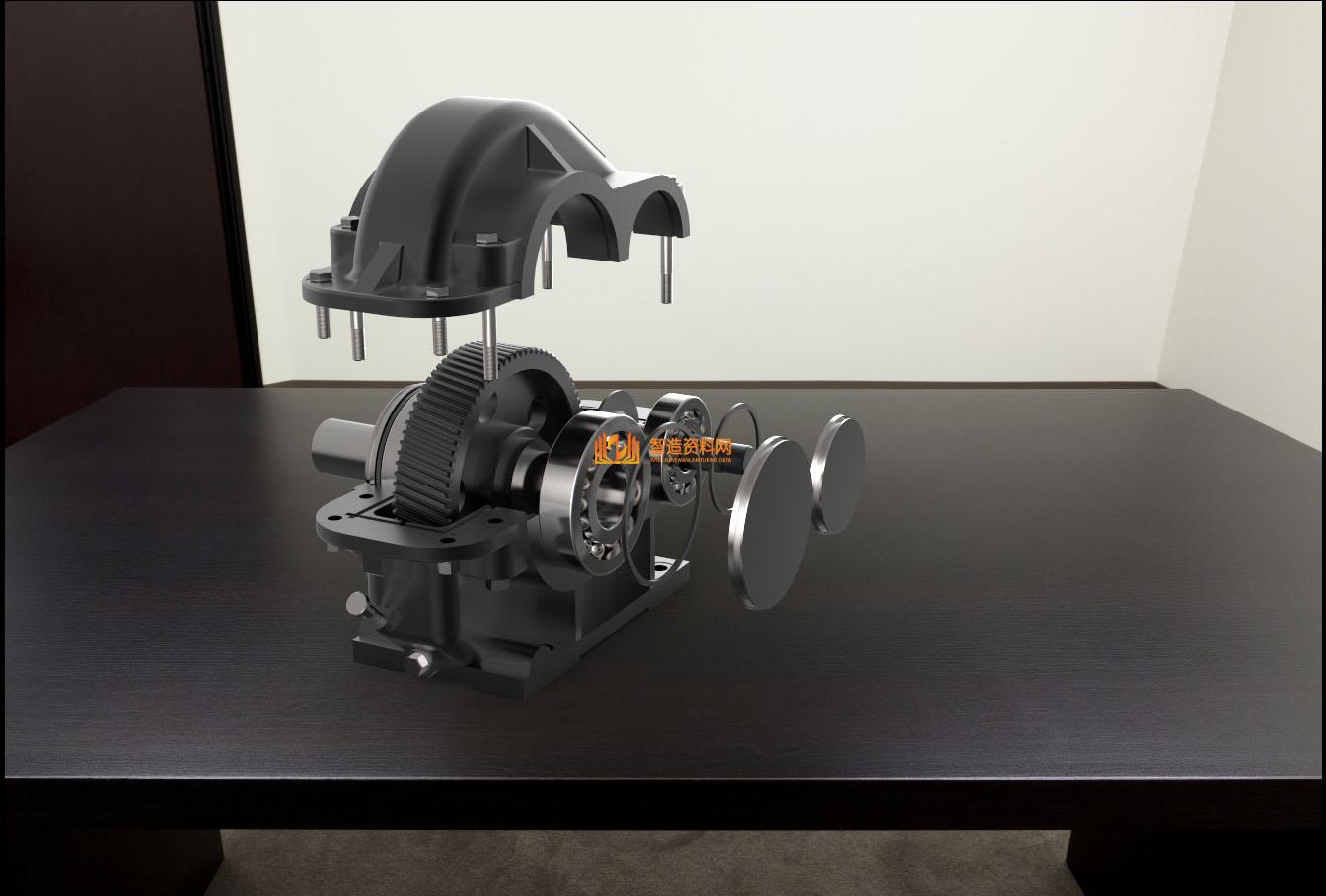 一级圆柱齿轮减速器 三维图,NeadPay,三维,齿轮,第1张 一级圆柱齿轮减速器 三维图,NeadPay,三维,齿轮,第1张